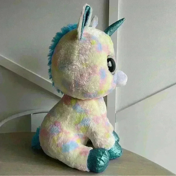 TY Blitz Big Eye Beanie Boos unicorn pink 17” Plush Stuffed Animal Collectible - Picture 2 of 6